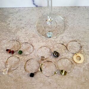Set Of 10 Beaded Wine Charms